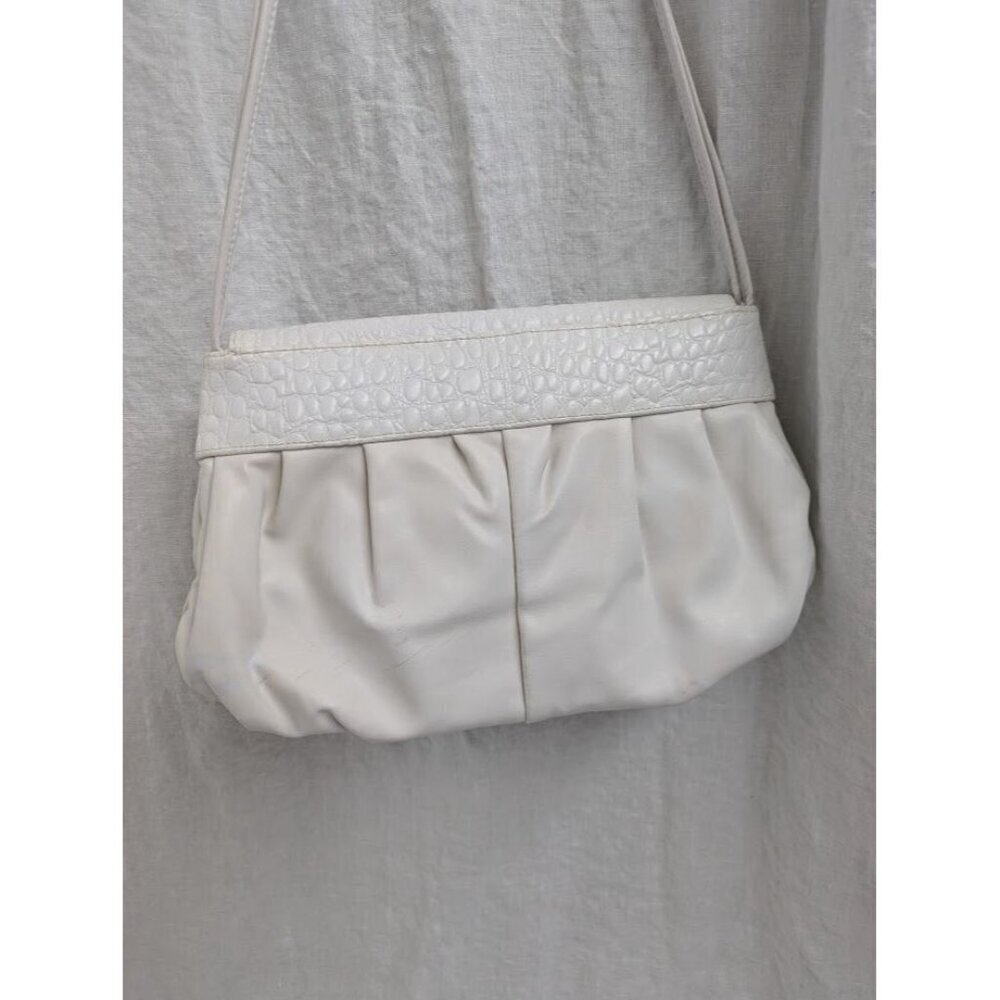 2 bags by Sylvia Cee vintage 1980s floral purse, white peach pink 44" strap P6 - Picture 3 of 12
